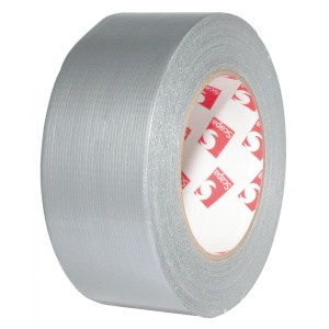 Bandă adezivă, cu insertie textil, gri, 50m