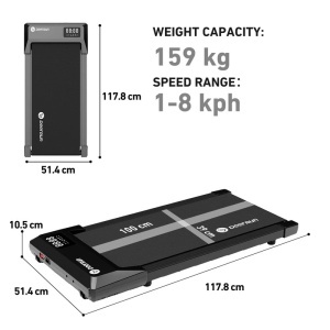 Banda de alergat DeerRun C6 PRO, Q1 Plus, Viteza Maxima 8km/h, Sarcina maxima 159kg, 117.8 × 51.4 × 10.5 cm, Compatibila cu diferite aplicatii prin Bluetooth, Gri, telecomanda, ambalaj original deteriorat - Img 8
