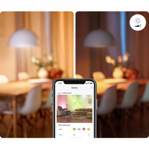 Bec LED inteligent WiZ Dimmable, Wi-Fi, A60, E27, 8W (60W), 806 lm, temperatura lumina alba calda, compatibil Google Assistant/Alexa/Siri, AMBALAJ DETERIORAT - Img 4
