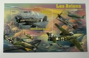 Bloc filatelic – Avioane din Al Doilea Război Mondial Republica Mali, emisiune 2023