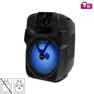 Boxa portabila, sistem audio pe 2 cai, subwoofer bass-reflex, Bluetooth, radio FM, afisaj digital, efect de lumina LED, SAL PAR20BTC - Img 5