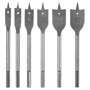 Burghie pentru lemn cu lama: 10,13,16,16,19,22,25 mm, set de 6 bucati.