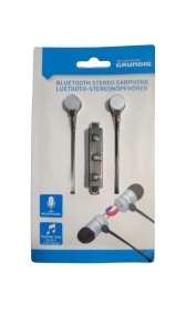 Casti audio stereo bluetooth, microfon incorporat, In-Ear, capete magnetice, telecomanda pe fir, ARGINTIU, Grundig - Img 2