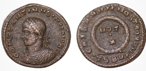 CONSTANTINE II CAESAR ( 320 AD ) -Moneda Antica Romana