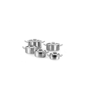 Cratita cu capac 4,8 Lit, 24 cm diametru x10,5 cm inaltime, inox, gama Hendi Profi Line - Img 3
