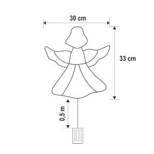 Decorațiune LED pentru fereastră, înger, cu baterii, alb cald - Img 4