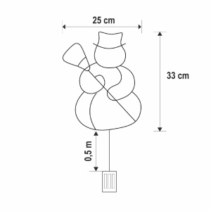 Decorațiune LED pentru fereastră, om de zăpadă, cu baterii, alb cald - Img 3
