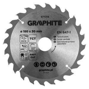 Disc fierastrau circular cu varfuri HM 180 x 30mm, 24 dinti