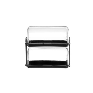 Display Roll-top dublu, HENDI, Negru, 380x260x(H)355mm, Rectangular