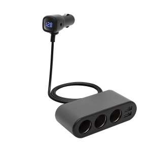 Distribuitor auto, 3 pini 2xUSB, Voltmetru
