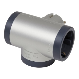 Distribuitor priza triplu 2P F, 16A, aluminiu - Img 2