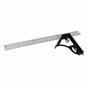 Echer 300mm, linie aluminiu, nivela cu bula, metric si imperial, Task - Img 3