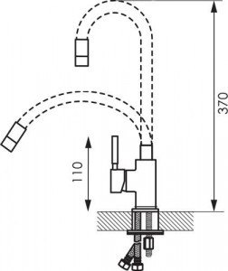 Fehér egyfogantyús flexibilis fehér egyfogantyús konyhai flexibilis cső 35mm kerámia patron rozsdamentes acél 304, fehér, Fabiano - Img 2