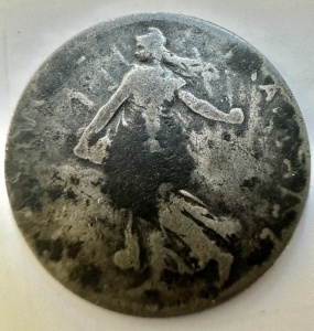 FRANTA - 50 CENTIME 1909 - ARGINT 835 - Img 2