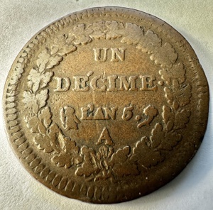 FRANTA - PRIMA REPUBLICA - UN DECIME ( 1796-1797 )