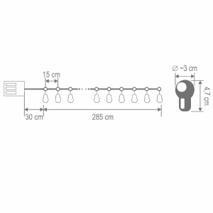 Ghirlandă luminoasă cu LED-uri, alimentată cu baterii, 20 LED-uri albe calde - Img 3