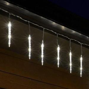 Ghirlandă luminoasă sloi de gheață, alb rece, adaptor IP44 - Img 1