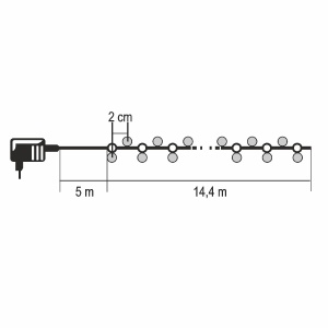 Ghirlande luminoase cu lumini intermitente, 14,4 m, alb cald, alb rece, IP44 - Img 3