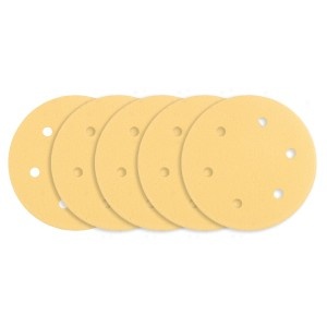 Hartie de slefuit cu suport Velcro 225 mm, K120, 5 buc, cu 6 gauri pentru slefuitor 59G264, 59G265
