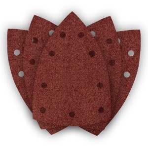 Hartie de slefuit Velcro, amprenta "fier de calcat", 100 x 147 mm, P80, 5 buc, cu 9 gauri, pentru 04-623
