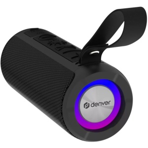 Hordozható hangszóró, RGB LED világítás, 10W, FEKETE, Denver BTC-213B, újra lezárt termék