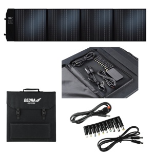 Hordozható napelem, összecsukható, 100W, beépített inverter 12-18V 2.2Ah, USB 5V 2.4Ah, Dedra