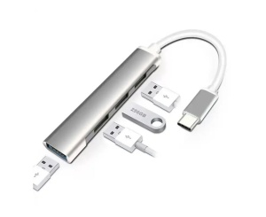 Hub USB tip C la 4 porturi USB 3.0, compatibil telefoane mobile cu Android si PC Windows, MacOS - Img 6