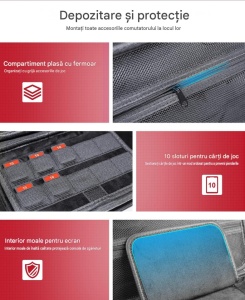 Husa de transport si de protectie pentru console jocuri portabile, spatii multiple de stocare, protectie ecran, compatibil cu Nintendo Switch 2 - Img 3