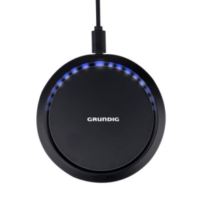 Incarcator wirelless pentru telefoane smartphone, 5W, 7.5W, 10W, USB-C, indicator LED, NEGRU, Grundig - Img 3
