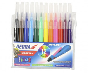 Kit graffiti cu 12 markere colorate pe baza de apa, fara substante toxice, incarcare USB-C, 4V, Dedra - Img 5