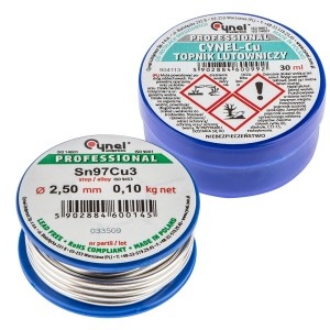 Kit lipire instalatii din cupru,fludor 97%Sn,3%Cu, sarma diam 2.5mm, 100g si pasta decapanta 30 ml (blister)