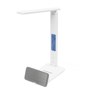 Lampa de birou LED cu incarcator fara fir, alb - Img 3