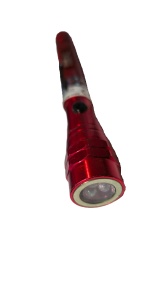 Lantena telescopica 45cm, LED, corp aluminiu, varf si spate magnetic, functionare 4 x baterii LR44, AG13, ROSU, Arlec - Img 3