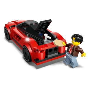 LEGO City 60448 készlet, piros sportautó és sofőr, 109 darab - Img 2