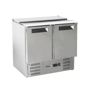 Masa rece cu 2 usi pentru salata cu capac rabatabil, 900x700x(H)860 mm - Img 2