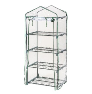 Mini üvegház, összecsukható napernyő erkélyre, teraszra, szűk helyekre, méretek 69x49x160cm, PVC, Dedra - Img 5