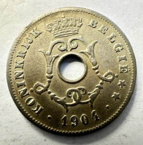 Moneda Belgia - Leopold II - 10 Centimes 1904