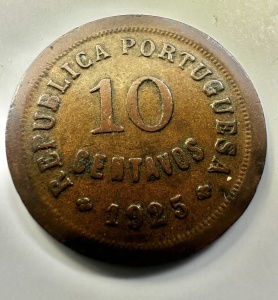 Moneda Portugalia - 10 Centavos 1925 .