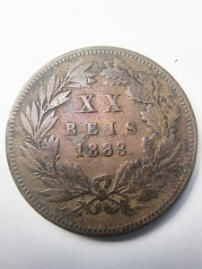 Moneda Portugalia - Luiz I - 20 Reis 1883 - Img 2