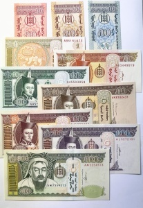 Mongolia - Set 10 Bancnote ( 2008-2013 )