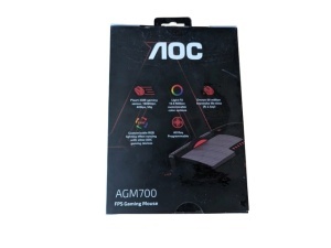 Mouse gaming cu fir AOC Agon AGM700, Iluminare RGB, 16000 dpi, pastile greutati,Negru - Img 3
