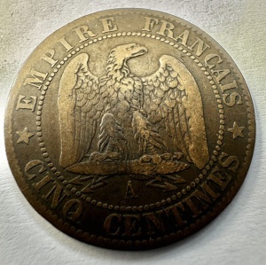 NAPOLEON III - FRANTA - 5 CENTIMES 1862 - Img 2
