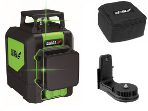 Nivela multi laser 2D ,cruce verde cu linii, proiectare 30 m, dioda Osram, Dedra - Img 1