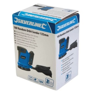 Orbitális csiszológép akkumulátorral, 18V, 12000rpm, 125mm-es csiszoló, CSAK test, akkumulátor és töltő nélkül, Silverline - Img 2