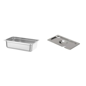 Pachet Tava GN 1/1 150mm 19.8L + Capac GN 1/1 cu fanta