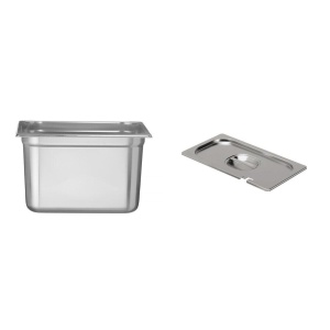 Pachet Tava GN 1/2 200mm 12.5L + Capac GN 1/2 cu fanta