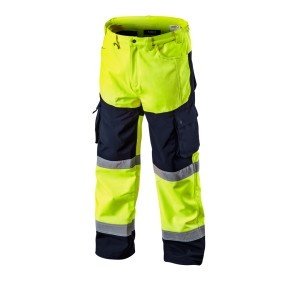 Pantaloni de lucru cu vizibilitate ridicata, softshell, galben, marimea XXXL
