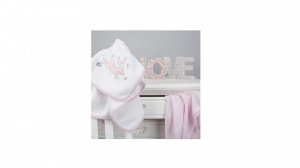 Paturica pufoasa fleece premium, 90x70cm, iepure, CuddleCo - Img 6
