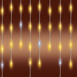Perdea luminoasă LED cu sloi degheață strălucitoare, pt exterior, 600 LED-uri DOT (alb rece intermitent între alb cald) - Img 2