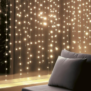 Perdea luminoasă LED DOT, 1,2 x 1,4 m, alb cald - Img 1